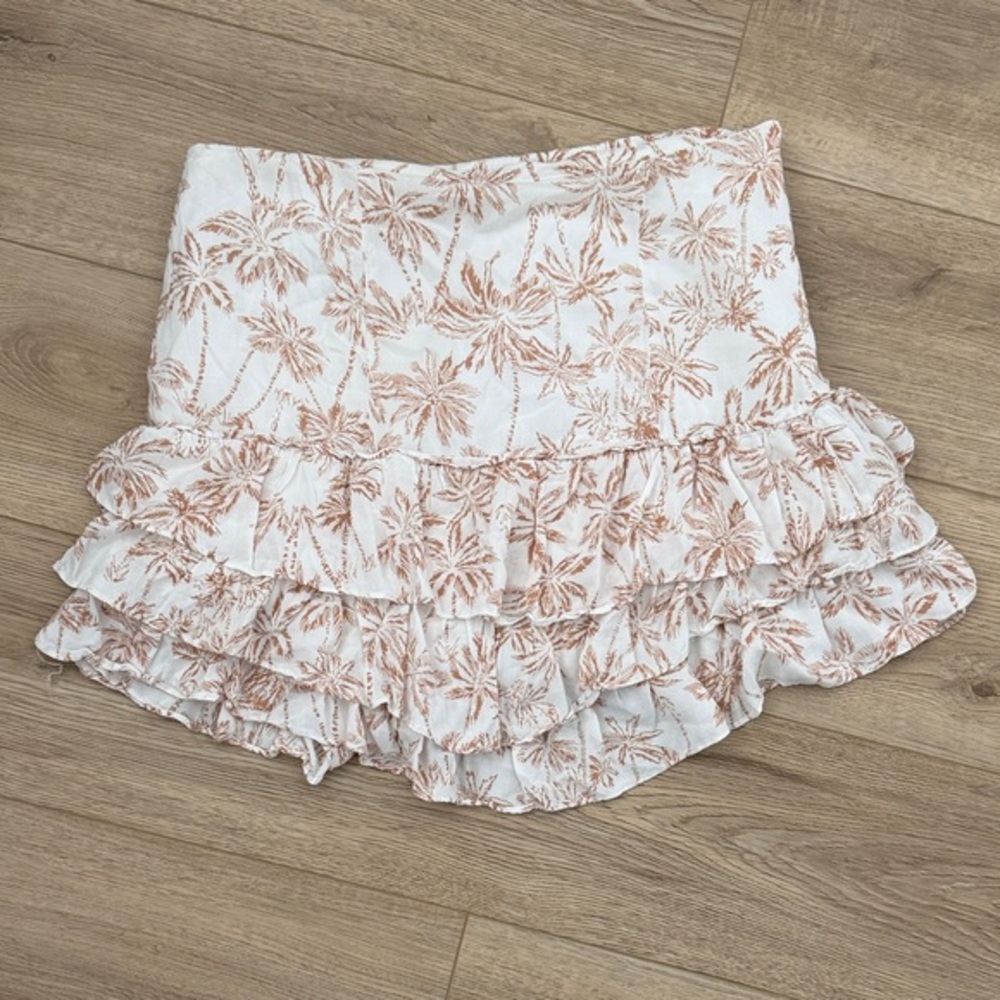 1. State White and Brown Ruffled Skort